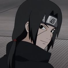 an anime character with black hair wearing a helmet