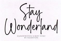 stay wonderland handwritten script font