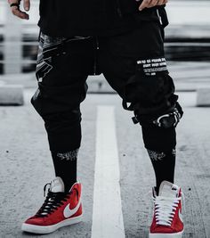 DON'T TRIP V1 • DESIGN 002 • Tactical Joggers Joggers Raw Fabric, Waiting In Line, Hidden Pocket, Hummel Sneaker, Elastic Waistband, Size Large, Elastic, Models, How To Wear