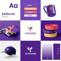 several different logos and designs for various products