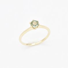 Certified Green Sapphire Ring - Real Solid 14k Gold Ring - Solitaire Sapphire Gold Ring Sapphire Gold Ring, Green Sapphire Ring, Green Sapphire, 14k Gold Ring, Gold Collection, Gold Details, Solid Yellow, Solitaire Ring, 18k Rose Gold