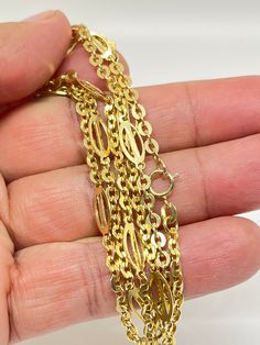 SALE, Old, Excellent condition, mark 75k yellow gold 23.5" in length Hallmarked Yellow Gold Oval Link Chain Necklace, Hallmarked Yellow Gold Link Chain Necklace, Yellow Gold Hallmarked Chain Link Necklace, Gold Hallmarked Chain Link Necklace, Ladies Design, Chains Necklace, Designing Women, Labour Day, Chain Necklace