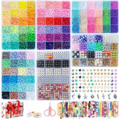 many different types of beads and accessories