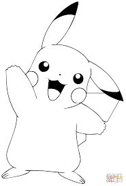 a black and white drawing of a pikachu with its arms in the air