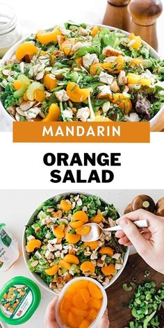 mandarin orange salad with spinach and mushrooms