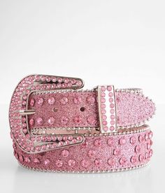 BKE Glitz & Glitter Western Belt - Pink X-Small, Women's Pink Rhinestone 1 1/2 faux leather belt Shot bead trim. 70% Polyurethane 20% Acrylic 10% Iron. Wipe with a damp cloth only. Do not wash. Do not tumble dry. Do not bleach. Do not iron. Do not dry clean.. WOMEN'S BELT SIZE CONVERSION CHART Jean Size 23-24 25-26 27-28 29-30 31-32 Belt Size XS S M L XL Belt Length** 34 37 40 43 46 *Conversion sizes may vary. **Measures from end to end excluding the buckle. These are general guidelines and sizi Bb Belts, Bling Belts, Glitter Rosa, Disney Valentines, Pink Belt, Pink Cowgirl, Western Belt, Pink Bling, Rhinestone Belt