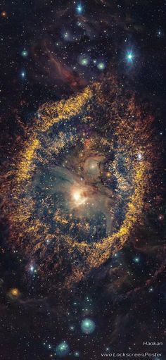 an image of a very large star in the sky with many stars all around it