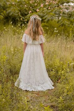 Bohemian Flower Girl, Boho Flower Girl Dress, Vintage Flower Girls, Flowergirl Dress, Flower Girl Dresses Vintage, Floral Lace Maxi Dress, Blonde Hair Tan Skin, Boho Flower Girl