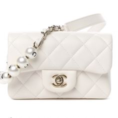 My Precious Mini Waist Bag In White Lambskin With Pearl Detail Nwt Luxury Pouch Evening Bag With Pearl Handle, Luxury Evening Bag With Pearl Handle, Luxury Clutch Shoulder Bag With Pearl Handle, Luxury White Top Handle Evening Bag, Luxury Crossbody Shoulder Bag With Pearl Handle, Classic Bag With Pearl Handle And Rectangular Shape, Classic Rectangular Bag With Pearl Handle, Luxury Pouch Shoulder Bag With Pearl Handle, Luxury Pouch Bag With Pearl Handle