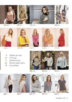 an image of women's sweaters in different colors and sizes, with the text below