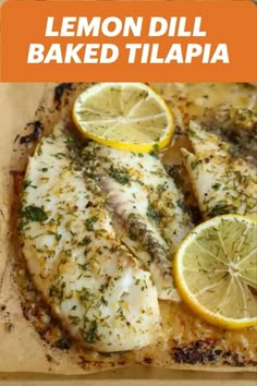 Enjoy this Lemon Dill Baked Tilapia made with fresh lemon, dill, and parsley.  It bakes up perfectly every time and is on the table in less than 15 minutes. Baked Tilapia Recipes, Lemon Fish, Tilapia Recipe, Dill Recipes, Baked Tilapia, Tilapia Recipes, Lemon Dill, Dill Sauce, Baked Fish