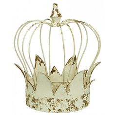 Provence Home Distressed Cream Antiqued Metal Crown Votive Candle Holder Provence Home, Crown Candle Holder, Wholesale Decor, Blue Gray Gold, Metal Crown, Crowns And Tiaras, Votive Candle Holder, French Country Farmhouse, French Home Decor