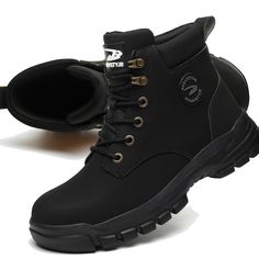 PRICES MAY VARY. 【ANTI-SMASHING Steel Toe Boots】-The steel toe cap can fully protect your feet. Meet European standards. Impact resistance >200J, static pressure resistance >15KN. Against falling objects & Sharp objects at your feet. 【PUNCTURE-PROOF Midsole & Memory Foam Insoles】-Comfortable insoles with arch support for all-day comfort. Kevlar midsoles protect against sharp objects underfoot. 【ANTI-SLIP & WEAR-RESISTANT Work Shoes】-They are durable, non-slip.Scientific design of sole patt Safety Shoes For Women, Slip-resistant Outdoor Work Boots With Round Toe, Slip-resistant Closed Toe Work Boots For Outdoor Activities, Durable Round Toe Safety Work Boots, Durable Safety Work Boots With Round Toe, Black Steel Toe Waterproof Boots For Protection, Black Waterproof Work Boots For Protection, Black Waterproof Work Boots, Durable Black Boots For Protection