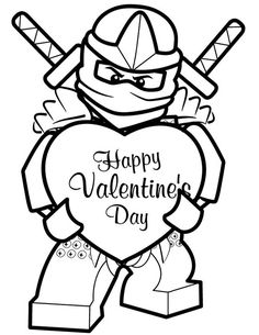 a cartoon character holding a heart with the words happy valentine's day