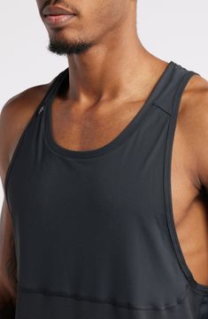 Dig deep through tough runs or heavy sets in the cool, breathable comfort of this mesh-fronted tank that works to keep you cool, dry and stink free. 28" length (size Medium) Crewneck Breathable mesh allows ventilation of excess heat for cooling comfort Moisture-wicking fabric engineered for dryness and comfort GoldFusion™ antimicrobial technology with gold nanoparticles is engineered to inhibit the growth of odor-causing germs and remains 99.9% effective for the lifetime of the garment 88% polye Fitted Moisture-wicking Tank Top For Light Sports, Sleeveless Nylon Activewear For Sports, Compression Sleeveless Tops For Light Sports, Breathable Sleeveless Tops For Light Sports, Functional Racerback Tops For Light Sports, Sportswear Training Top With Tank Straps, Sleeveless Nylon Activewear For Running, Athleisure Training Tops With Tank Straps, Breathable Sleeveless Activewear For Light Sports