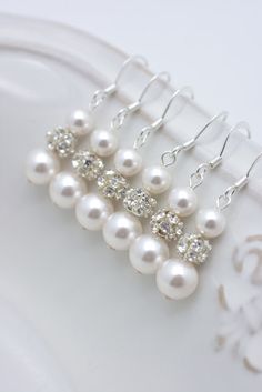 Hey, I found this really awesome Etsy listing at https://www.etsy.com/listing/121501096/5-pairs-pearl-bridesmaid-earrings-long White Hand-set Pearl Earrings For Wedding, Classic White Pearl Earrings For Bridesmaid Gift, White Pearl Earrings For Bridesmaids, Pearl White Earrings For Bridesmaid Gift, Pearl White Jewelry With Matching Earrings For Bridesmaid Gift, Pearl Bridesmaid Earrings, Bridesmaid Earrings Silver, Bridesmaid Pearl Earrings, Long Pearl Earrings