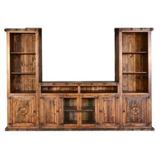 RUSTIC ENTERTAINMENT CENTER - The Rustic Mile Entertainment Center With Desk, Tv Stands For Bedroom, Entertainment Wall Ideas, Pallet Entertainment Center, Book Loft, Desk Cabinets, Barnwood Bed, Rustic Tv Console, Rustic Entertainment Center