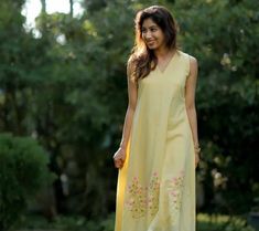 womens Hand embroidered Kota dress Anarkali /yellow handmade  dress /light yellow cotton kurta / Indian anarkali/ Indian dresses/ voggish /cream hand embroidered cotton dress / light weight dress women          Looking for a perfect indian dress/anarkali/suit sets that are trendy, unique and easy to carry !! yess, You are at the right place. we carry such versatile pieces of anarkalis and suit sets that really let you stand out in any occassion !!      featuring this beautiful pure handloom cott Yellow Embroidered Dress, Summer Anarkali Embroidered Chanderi Dress, Summer Dress With Chikankari Embroidery In Chanderi, Sleeveless Chikankari Chanderi Dress, Sleeveless Chanderi Dress With Chikankari Embroidery, Sleeveless Kurta For Summer Weddings, Spring Yellow Chanderi Kurta, Yellow Chanderi Kurta For Spring, Traditional Chanderi Dresses For Spring