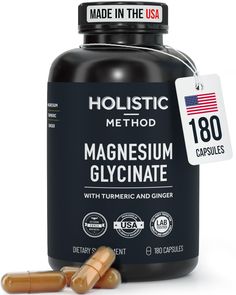 PRICES MAY VARY. Advanced Magnesium Glycinate Formula – Delivers 310mg of pure Magnesium Glycinate per serving for enhanced absorption and effectiveness in supporting muscle relaxation, recovery, and nerve function. Fortified with Organic Turmeric & Ginger – Enhanced with the anti-inflammatory properties of organic turmeric root and ginger root to further support joint health and digestion. Vegan & Non-GMO – Our Magnesium Glycinate capsules are vegan, GMO-free, and free of common allergens like gluten and soy, making them suitable for a wide range of dietary needs. Lab-Tested for Purity & Potency – Manufactured in a GMP-certified facility and third-party lab tested to ensure the highest standards of quality, purity, and potency. Veteran Owned – Proudly packaged in the USA, our product is b Turmeric And Ginger, Magnesium Glycinate, Muscle Relaxation, Black Consciousness, Organic Turmeric, Turmeric Root, Ginger Root, Muscle Relaxer