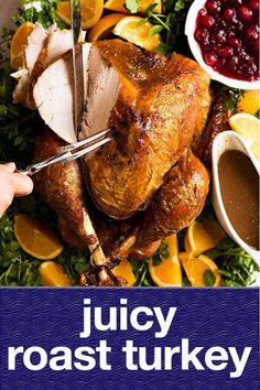 the cover of juicy roast turkey