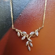 Diamond Vine Leaf Pendant Necklace 14k Yellow Gold, Unable To Find This Necklace Due To Its Unique Style. V Necklace, Vine Leaves, Leaf Pendant, Gold Yellow, Jewelry Inspiration, Womens Jewelry Necklace, Unique Style, Vines, Size 16