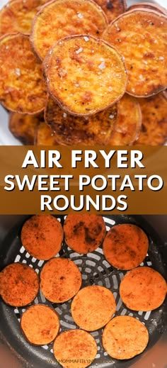 sweet potato rounds made in the air fryer Airfryer Sweet Potato Recipes, Sweet Potato Rounds Air Fryer, Sliced Sweet Potatoes In Air Fryer, Air Fryer Sweet Potato Rounds, Sweet Potato Slices Air Fryer, Sweet Potato Recipes Healthy Air Fryer, Bariatric Sweet Potato Recipes, Air Fryer Sweet Potato Recipes, Kid Friendly Healthy Meals