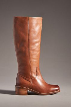 * Leather upper, insole* Rubber sole* Side zip* Imported Women’s Tall Boots, Women’s Boots, Frye Boots Outfit, Leather Boots Outfit, Brown Tall Boots, 70s Boots, Light Brown Boots, Campus Boots, Tall Brown Leather Boots