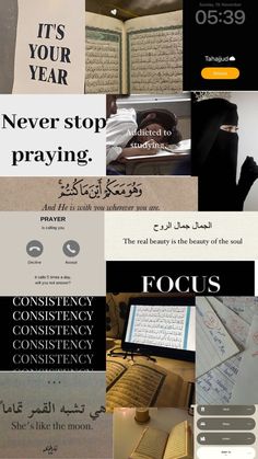 several different types of texts are shown in this collage, including one that says it's your year never stop praying