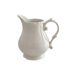 a white pitcher is shown on a white background