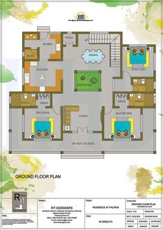 the ground plan for a house with swimming pool