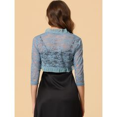 The ruffle collar, sheer floral lace fabric, and crop length give a unique, elegant touch. This cardigan shrug is perfect for layering over your favorite dresses or tops. It adds the right amount of coverage without taking away from the overall style of your outfit. If you're looking for a versatile and stylish piece to add to your wardrobe, the Women's Elegant Ruffle Collar Crop Cardigan Sheer Floral Lace Shrug Top is the perfect choice. It's a timeless piece that you can wear season after seas Crop Shrug, Short Sleeve Bolero, Shrug Top, Cardigan Shrug, Lace Shrug, Cropped Shrug, Lace Bolero, Bolero Shrug, Crop Cardigan