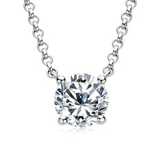 Elevate your elegance with the Solitaire Drop Necklace. This stunning necklace, crafted from 925 Sterling Silver and featuring VVS1 Moissanite, is an exquisite addition to your jewelry collection. Perfect for bridal wear or any special occasion, it radiates the brilliance of D color Moissanite diamonds. Material: 100% 925 Sterling Silver with 18k PVD Gold Plating Stone: D color VVS1 Moissanite (GRA Certified and 100% Diamond Tester Passable) Stone Size: 8mm (2.0 ct) Lightweight and Hypoallergenic Chain Length: 16" GRA Certificate included Why choose moissanite stone? Moissanite is a gemstone that some people choose over diamonds because it's more affordable, more durable and more brilliant. Moissanite is made of silicon carbide, while diamonds are made of carbon. Moissanite has a higher re Diamond Pen, Moissanite Pendant, Moissanite Necklace, Solitaire Necklaces, Sterling Silver Chain Necklace, Stunning Necklace, Silver Chain Necklace, Drop Necklace, Lab Created Diamonds