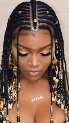 Braids And Beads, African Braids Hairstyles Pictures, Trendy We Fryzurach, Protective Hairstyles For Natural Hair, Braided Cornrow Hairstyles, Braids Hairstyles Pictures, Fulani Braids, Girl Braids