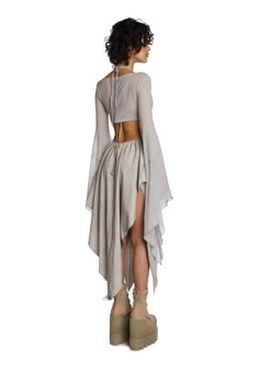 Fairy Sleeves, Wrap Midi Dress, Where To Shop, Sheer Chiffon, Mode Inspo, High Leg, Goth Fashion, Festival Outfit, A Skirt