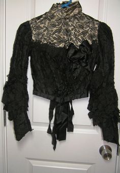 Vintage Victorian Black Blouse with 4 Kinds by VictorianWardrobe, $150.00 Gothic Black Top With Lace Collar, Black Fitted Lace Top With Ruffles, Black Ruffled Lace Top, Fitted Black Lace Top With Ruffles, Black Lace Top With Ruffles, Black Lace Blouse With Lace Collar, Fitted Gothic Lace Top With Lace Trim, Black Fitted Lace Top With Lace Collar, Fitted Black Lace Top With Lace Collar