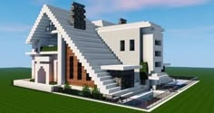 Minecraft Modern Mansion, Minecraft Houses Survival, Minecraft Mansion, Minecraft Houses Blueprints, Minecraft Interior Design, Minecraft House Plans, Bangunan Minecraft