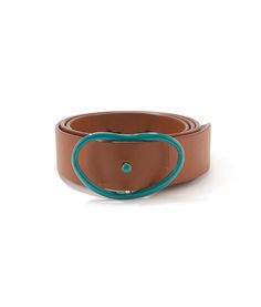 Wide Georgia Belt in Tan and Enameled Teal. Classic tan leather wide belt with teal-colored enamel buckle. Hoop Charms, Classic Brides, Wide Leather Belt, Fall Accessories, Wide Belt, Fall Shopping, Fine Earrings, Belt Size, Black And Tan