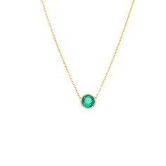 "Emerald Necklace, 14K Gold, 5MM, Emerald Bezel Necklace, Birthstone Necklace, May Birthstone, Minimalist, Birthstone Jewelry, Birthday Gift, Gift for Her, Dainty Emerald Necklace, Solid Gold, Graduation Gift, Mother's Day Gift, Shopping, Personalized Gift, BrookeMicheleDesigns Our new 5mm Emerald Bezel Necklace is sure to bring good fortune to all, a modern & classic design true to the Brooke Michele Designs aesthetic. This necklace is the perfect piece to adorn a May birthstone, or just be Fine Jewelry Necklace With Smooth Bezel, Formal Briolette Necklace With Bezel Setting, Fine Emerald Necklaces With Bezel Setting, Classic Emerald Necklaces With Bezel Setting, Elegant Emerald Pendant Necklace With Bezel Setting, Classic Emerald Pendant Necklace With Bezel Setting, Classic Emerald Pendant Necklace In Bezel Setting, Classic Bezel Set Emerald Pendant Necklace, Yellow Gold Birthstone Necklace With Bezel Setting