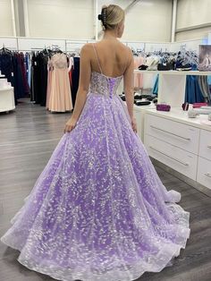 Prom Dress Purple, Purple Ball Gown, Purple Evening Dress, Sparkly Prom Dress, Sparkly Prom Dresses, Tulle Evening Dress, Sweetheart Prom Dress, Lace Formal Dress, Long Sleeve Gown