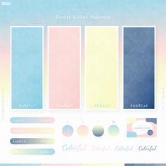 the pastel color palettes are all different colors