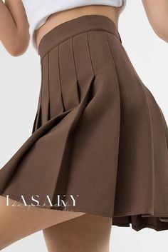 Lasaky - Gray High-Waisted Short A-Line Skirt featuring Convenient Pockets Korean Fashion Cute, Skirt Preppy, Pretty Clothing, Grey Mini Skirt, High Waisted Pleated Skirt, Clothes Korean Style, Skirt Y2k, Gothic Clothes, Half Skirt