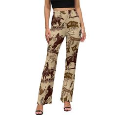 .title { font-size: 18px; } .title1 { font-size: 14px; } .list { background-position: left 10px; } We love this print! PLEASE ALLOW 14 BUSINESS DAYS TO ARRIVE! Flare Pants 95% polyester + 5% spandex Elastic waist. Fabric has such a nice feel! High-waisted, snug around the hips, and with flared legs, makes your legs appear slimmer and longer. Pair it with a crop top, a belly-baring top, or a fitted shirt. Great with blazers too! Sizes: XS, S, M, L, XL. Calculate your size from the measurement cha List Background, Cowboy Ranch, Title Font, Fitted Shirt, Plus Size Shopping, Measurement Chart, Font Size, Western Wear, Flare Pants