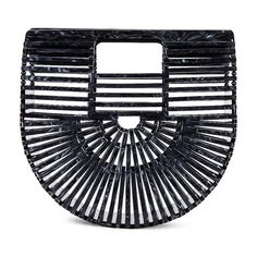 Cult Gaia Ark Mini Cutout Acrylic Top-Handle Bag Color Black New * Cult Gaia "Ark" Top Handle Bag In Cutout Acrylic Cutout Top Handles Open Top Unlined Approx. 8.5"H X 9.1"W X 2.6"D Spot Clean Imported About Cult Gaia: Cult Gaia Creates Women"S Shoes And Handbags That Capture The Unique Combination Of Artwork And Utility. Every Design Features A Head-Turning Structural Quality. Evening Shoulder Bag With Bamboo Handle, Black Bag With Round Handles, Black Satchel With Round Handles, Black Top Handle Shoulder Bag, Black Rectangular Shoulder Bag With Bamboo Handle, Black Shoulder Bag With Bamboo Handle, Evening Crossbody Shoulder Bag With Bamboo Handle, Black Rectangular Satchel Fashion Accessory, Evening Bamboo Handle Crossbody Shoulder Bag