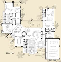 the floor plan for this luxury home is very large and has lots of space to move around