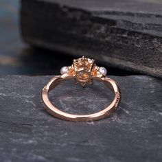 Moissanite Engagement Ring Rose Gold Infinity Wedding Band Akoya Pearl Birthstone June Bridal Ring Diamond Women Anniversary Gift For Her ITEM INFORMATION: Metal Type- Solid 14K Rose Gold Ring Size Available- US3# -10# *Engagement Ring Details： WIDTH-( approx. 1.3mm ) 1.Center Stone- 6mm Moissanite, D-E-F, VVS 2.Side Stones - Natural Diamond Weight - 028ct Clarity - SI Color - H 3. Side- Natural Pearl Size: 2.5mm **Stone Replacement** Available with any other gemstones, please feel free to conta Wedding Cluster Ring With Accent Stones In Cubic Zirconia, Wedding Birthstone Ring With Halo Design In Cubic Zirconia, Wedding Crystal Ring With Halo Design In Cubic Zirconia, Wedding Crystal Ring With Round Cut Halo Design, Wedding Diamond Ring With Cubic Zirconia Accent Stones, Cubic Zirconia Flower Ring For Wedding, Diamond White Birthstone Ring With Halo Setting For Wedding, Wedding Cluster Ring With Birthstone In Round Cut, Cubic Zirconia Birthstone Wedding Ring In Fine Jewelry Style