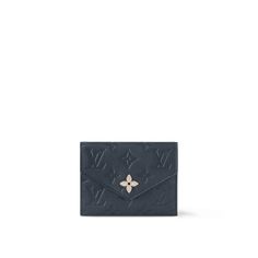 LOUIS VUITTON® - Victorine Wallet - Navy Luxury Compact Trifold Wallet With Card Slots, Luxury Compact Trifold Wallet With Coin Pocket, Luxury Compact Trifold Wallet, Designer Envelope Wallet With Interior Card Slots, Luxury Trifold Wallet For Evening, Luxury Evening Trifold Wallet, Elegant Trifold Wallet With Interior Card Slots As Gift, Elegant Trifold Wallet With Card Slots For Gift, Elegant Trifold Wallet With Card Slots As Gift