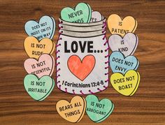 a jar filled with lots of hearts and the words love is not in this jar