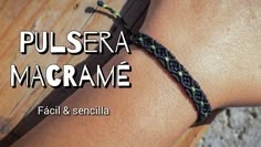 a close up of a person's arm wearing a bracelet with the words pulsera macrame on it