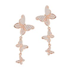 Complete your chic look with these Sunkissed Sterling cubic zirconia butterfly drop earrings. Complete your chic look with these Sunkissed Sterling cubic zirconia butterfly drop earrings. Metal: sterling silver Backings: post Packaging: pouch Plating: rhodium, 14k gold, 14k rose gold Finish: polished Length: 1.45 in.STONE DETAILS Stone type: cubic zirconia Shape: round Setting: prong Gemstones may have been treated to enhance their appearance. Special care may be required. Please visit our Gemst Gold Butterfly Earrings, Earrings Piercings, Rose Gold Butterfly, Pave Jewelry, Earrings Butterfly, Butterfly Shape, Gold Butterfly, Butterfly Earrings, Dream Ring