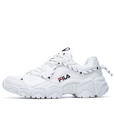 (WMNS) Female FILA Cat Claw Sports Casual Shoes F12W034129FWT (SNKR/Women's) Cat Running, White Korean, Running Shoes White, Backpack Essentials, Marathon Running Shoes, Cat Claws, Marathon Running, Casual Sport Shoes, Running Shoes Sneakers